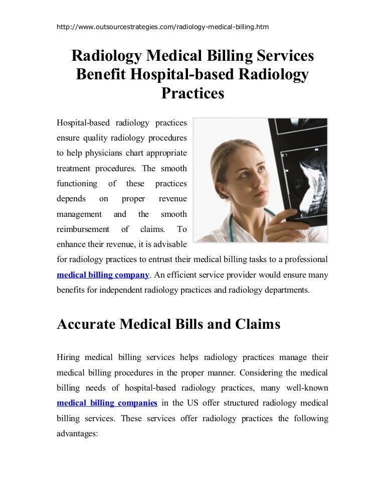 Radiology Medical Billing Services Benefit Hospitalbased Radiology P…
