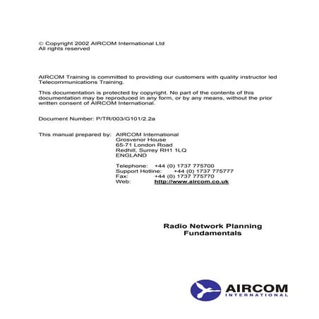 Radio network planning fundamentalsnew