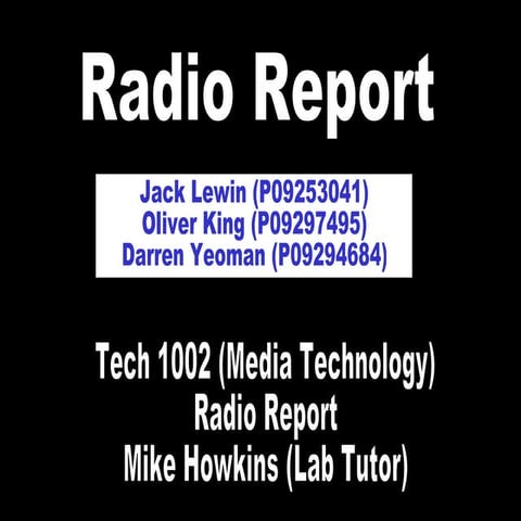 Radio Lab Report | PPTX