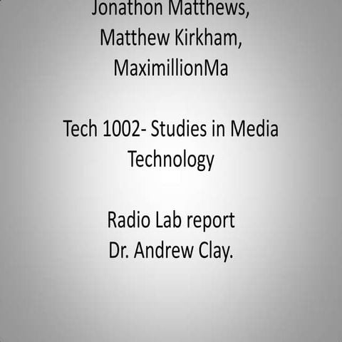 Radio Lab Report | PPTX