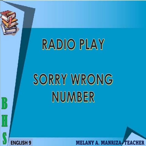 RADIO PLAY- Sorry, Wrong Number, Gerund | PDF