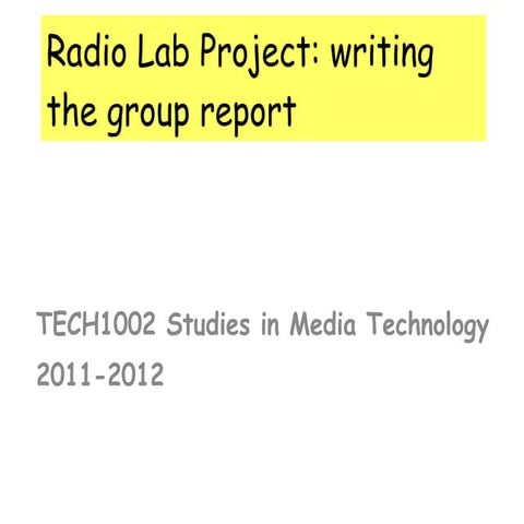 Radio project group report 2011 12