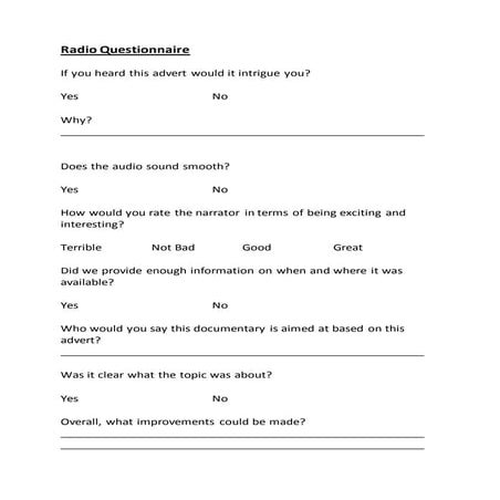Questionnaire | DOCX