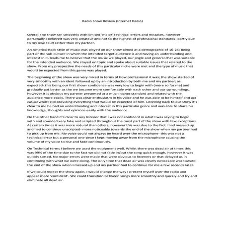 Radio programme review | DOCX