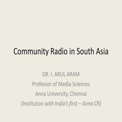 Community Radio in South Asia