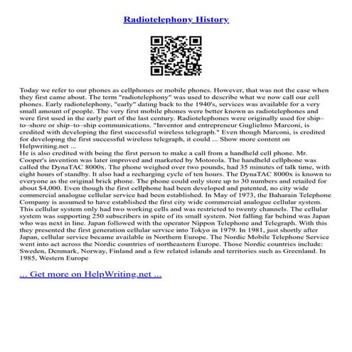 Radiotelephony History