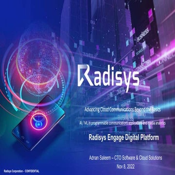 Radisys Information Technology Initiatives 2024 2025 Radisys - Engage Digital - TADSummit Nov 2022 | PPT