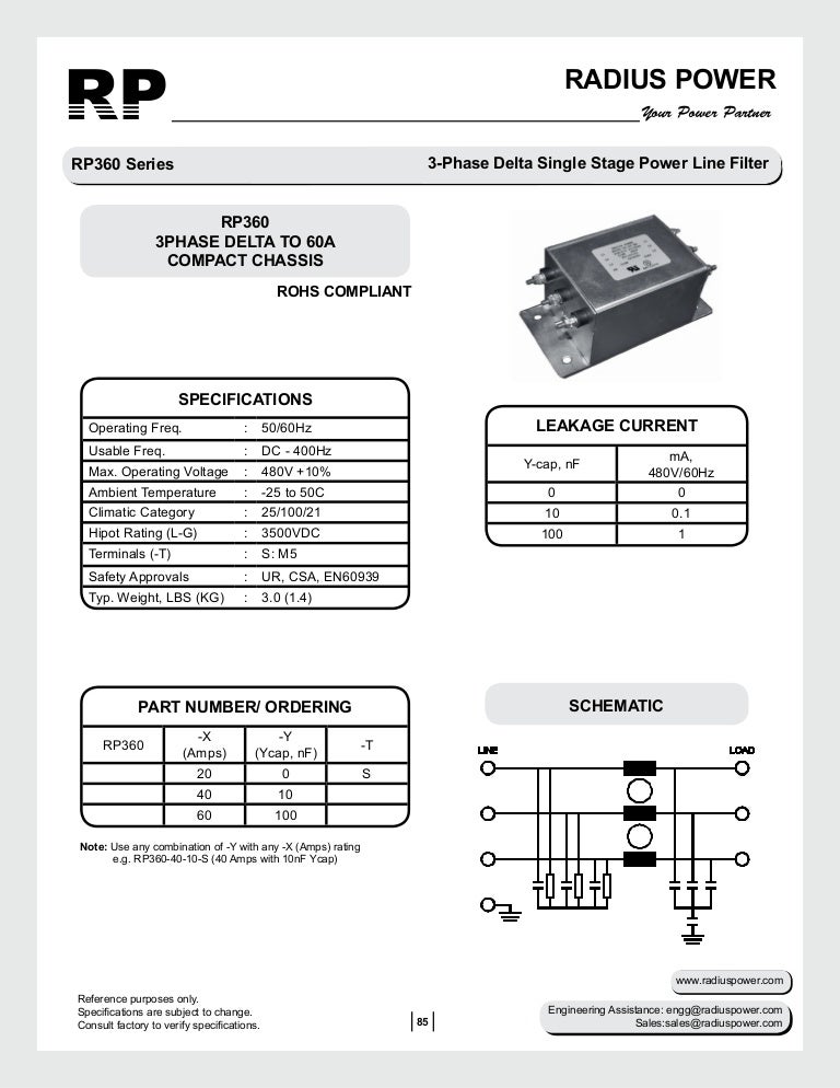 Details about / Radius Power RP320-30-33-S 3-Phase Delta Dual Stage Power Line Filter