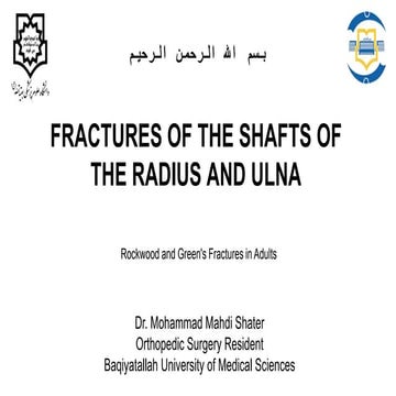 Radius and ulnar shaft fx
