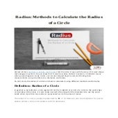 Radius Methods to Calculate the Radius of a Circle.pdf