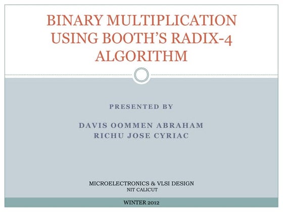 Booth’s algorithm.(a014& a015) | PPTX