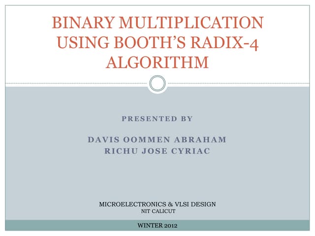 Radix 4 booth