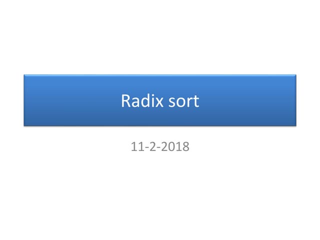 Radix sort