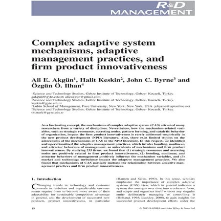 Complex adaptive system mechanisms, adaptive management practices, and firm p...