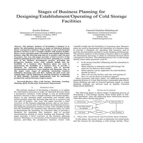 Cold storage project report | PDF