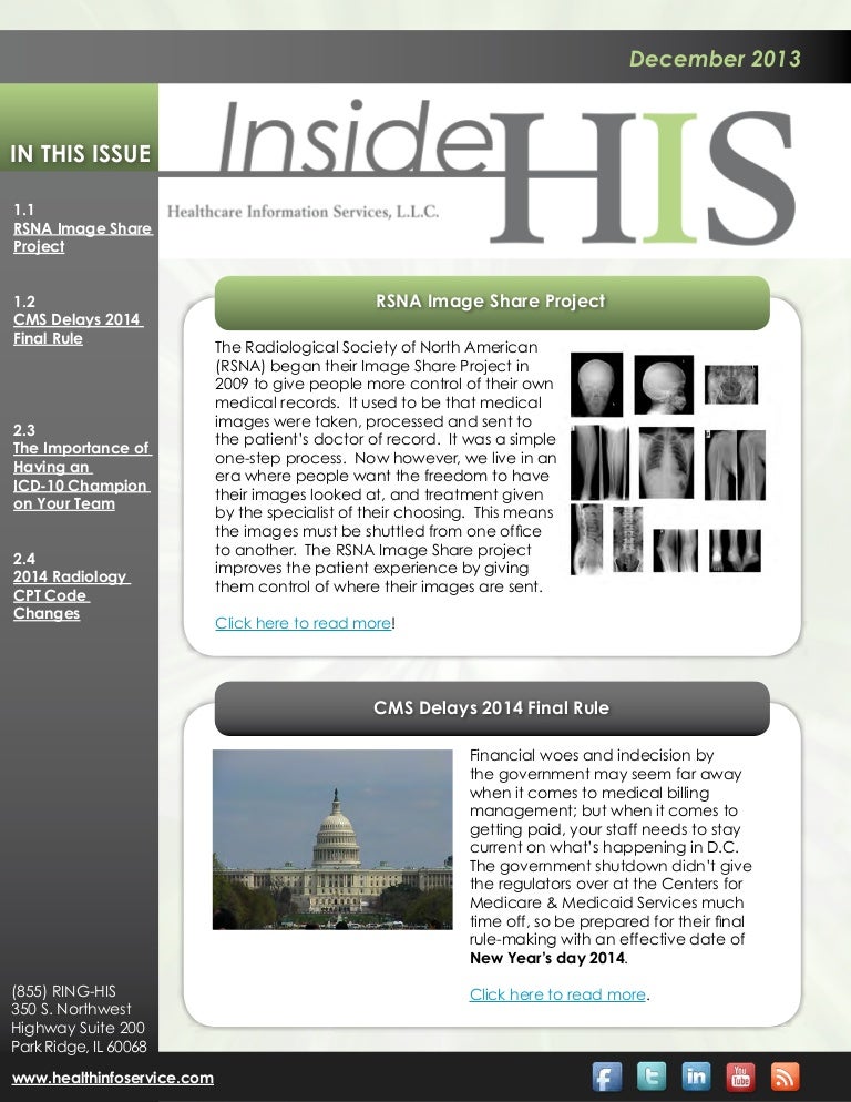 HIS Radiology Newsletter December 2013