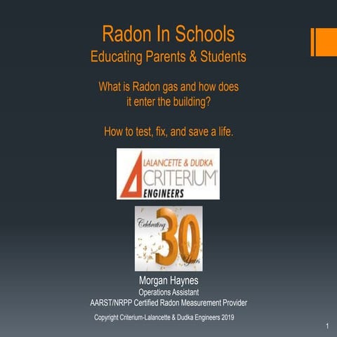 Radon Gas in Schools
