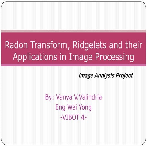 Radon Transform - image analysis