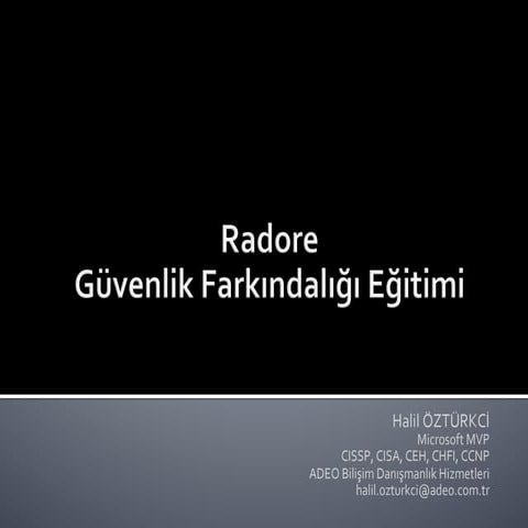 Radore Workshop: Bilgi Güvenliğine Giriş