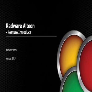 Radware Alteon Introduction - new GUI