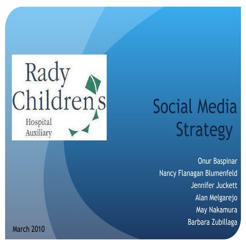 Rady Childresn Hospital Auxiliary Social media strategy proposal