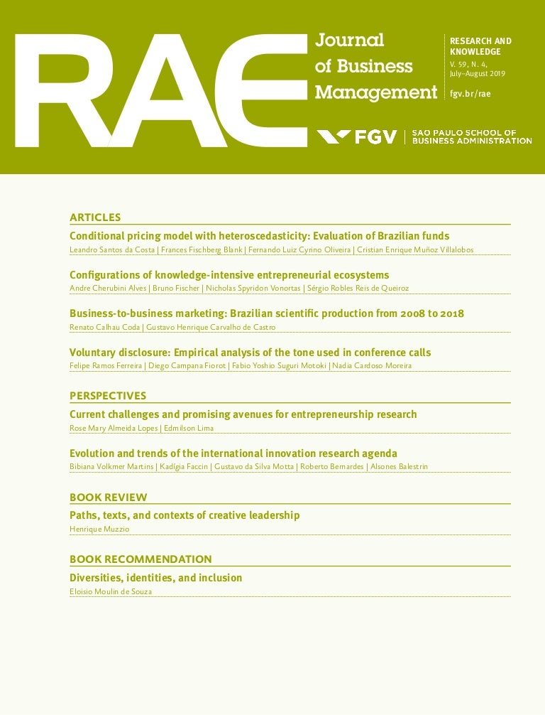Rae Revista De Administracao De Empresas Journal Of Business Managem