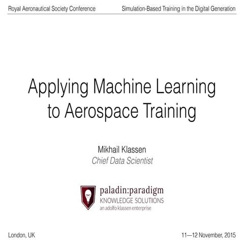 Machine Learning for Aerospace Training