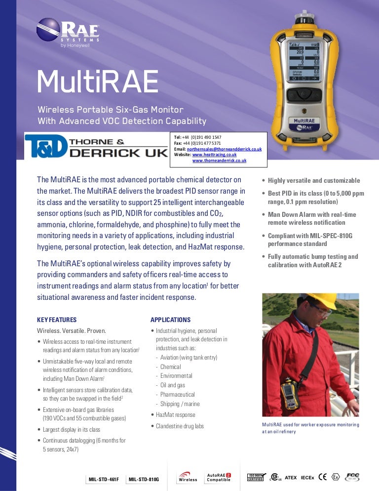 Rae Systems MultiRae Portable Gas Detectors Brochure