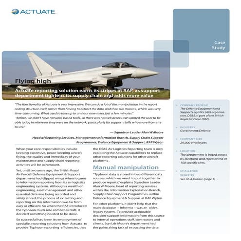 Case Study: Actuate reporting solution earns its stripes at RAF