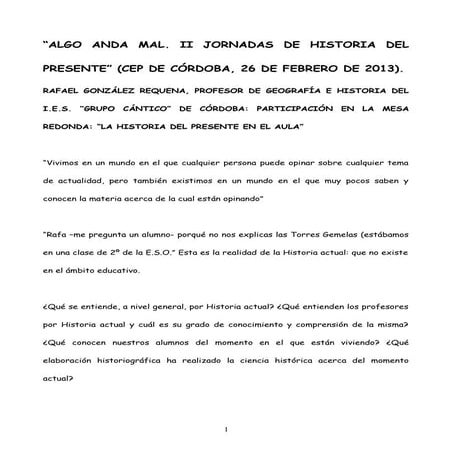 Rafael Gonzalez Requena historia actual_cep