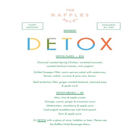 Raffles detox menu-a4 | PDF