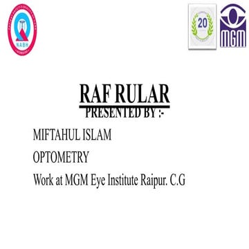RAF RULAR PPT PRESENTATION. Near point of Accommodation & Near point of Conve...