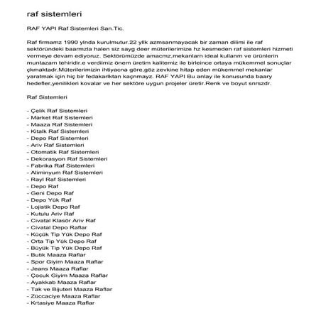 raf sistemleri