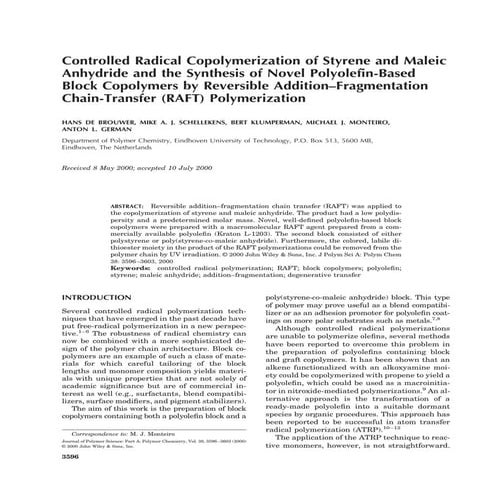 Raft polymeristion of sma