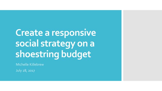 Create a Responsive Social Strategy on a Shoestring Budget