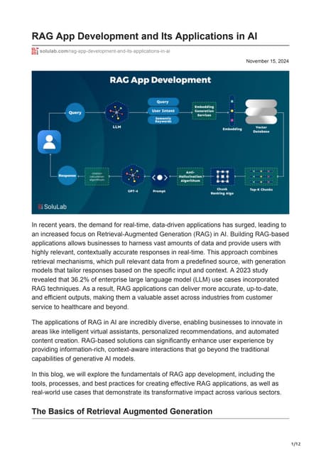Introduction to RAG (Retrieval Augmented Generation) and its ...