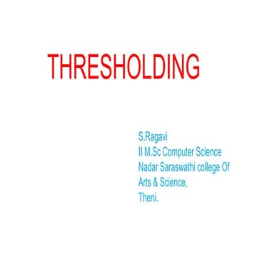 Thresholding