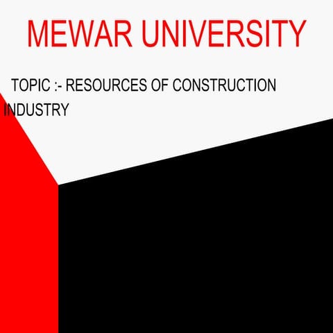 Resources of Construction Industry