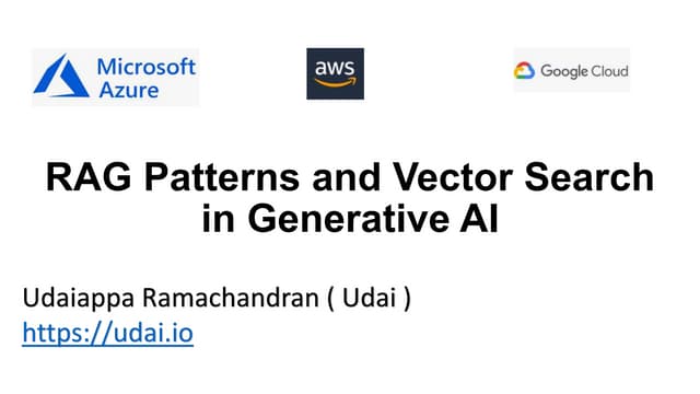 RAG Patterns and Vector Search in Generative AI