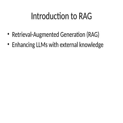 Introduction to RAG (Retrieval Augmented Generation) and its ...