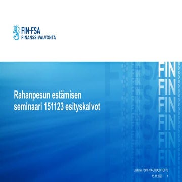 Rahanpesun estämistä ja pakotteita koskeva seminaari 15.11.2023