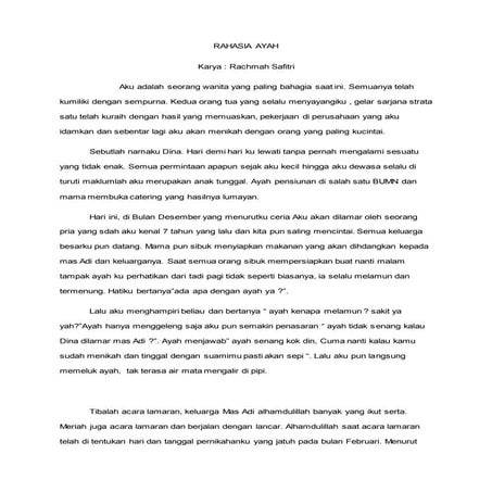  Cerpen "Rahasia ayah"