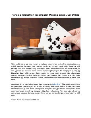 cara pasang nomor togel online;trik main judi adu ayam;cara main joker online;la