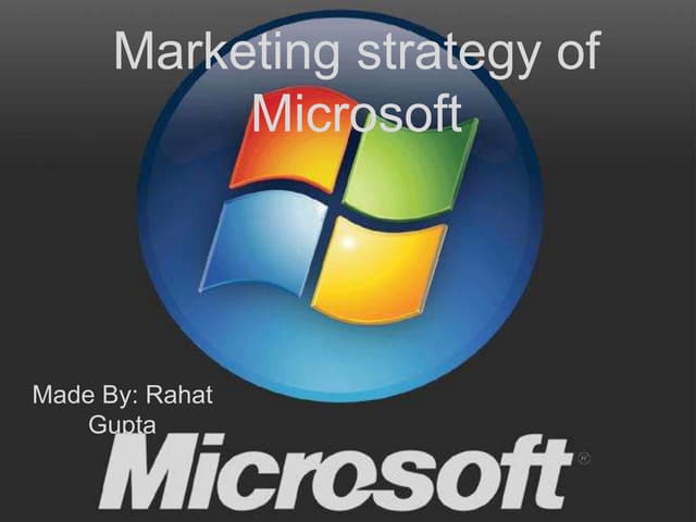  marketing strategy of Microsoft 