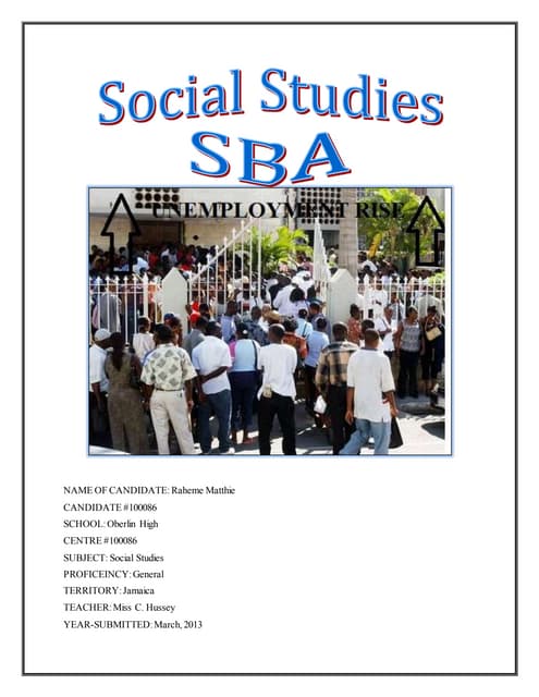 Cxc pob sba template with mark scheme | PDF