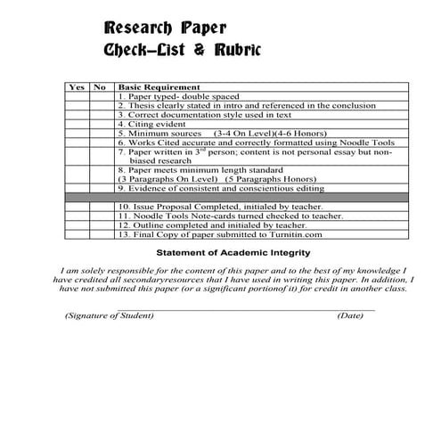 Rahmati Checklist and Rubric
