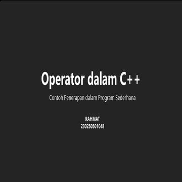 Algoritma Pemrograman materi operator matemarika/aritmatika, logika dan ...