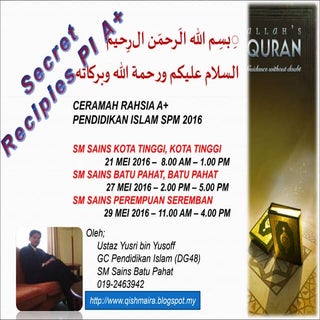 Rahsia A+ P.Islam SPM 2016