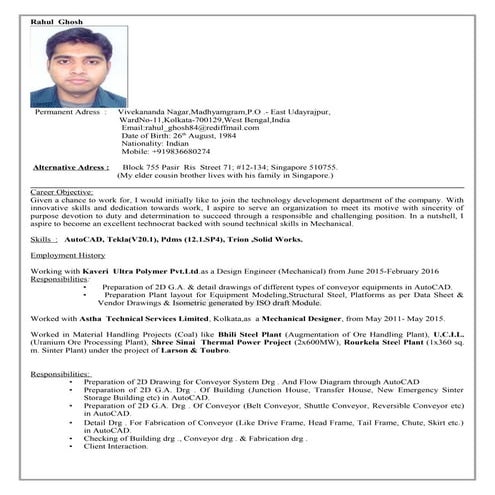 Resume for Mechanical Design engineer template | PDF