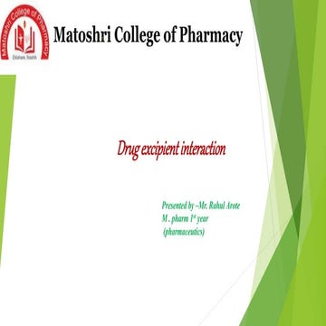 Drug excipients excipients interaction ppt